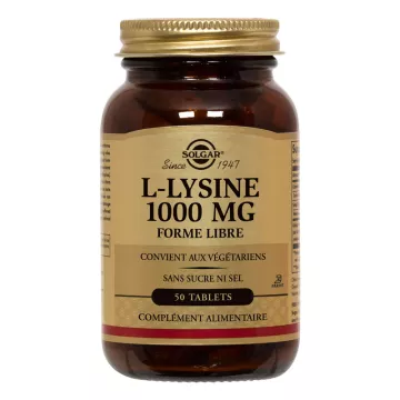 Solgar L-Lysin 1000 mg Freie Form 50 Tabletten