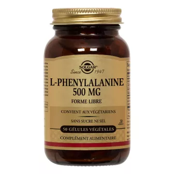 Solgar L-Phenylalanine 500 mg 50 Vegetable Capsules