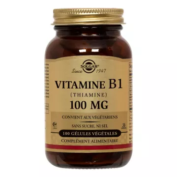 Solgar Vitamin B1 Thiamine 100mg 100 Vegetable Capsules