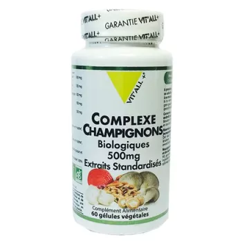VITALL + COMPLEX ORGANIC EXTENDED MUSHROOMS EXT STAND 500MG 60 CAPSULES