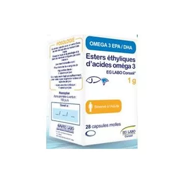 Omega3 ethylesters EG Labo 1g 28 Capsules