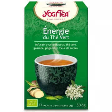 Yogi Tea Энергетический чай Зеленый чай Аюрведический настой 17 пакетиков