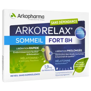 Arkorelax Sueño Fuerte 8 h 1,9 mg Melatonina comprimidos