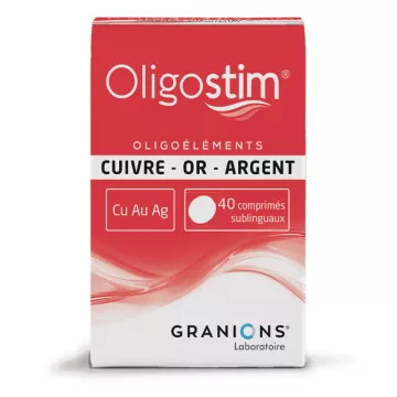 OLIGOSTIM CUIVRE OR ARGENT Cu-Au-Ag 40 Comprimés GRANIONS