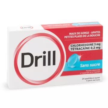 DRILL Mint 24 lozenges for sore throat