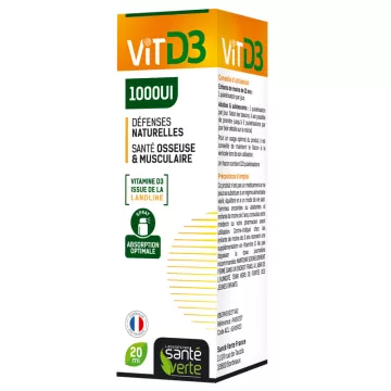 Green Health Vitamin D3 1000UI 20ml fles