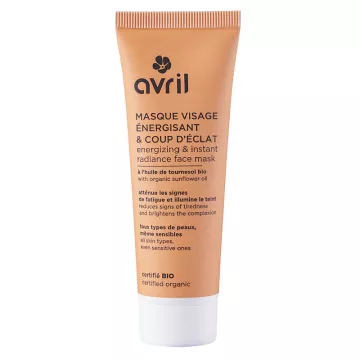 Avril Masque Visage Énergisant & Coup d'Éclat Bio 50ml