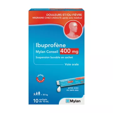 Mylan Viatris Conseil Ibuprophene 400 mg 10 sticks of 10 ml