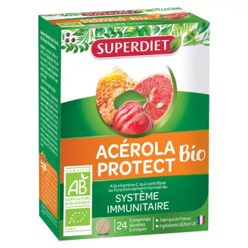 Superdiet Acerola Protect Bio kauwtabletten x 24