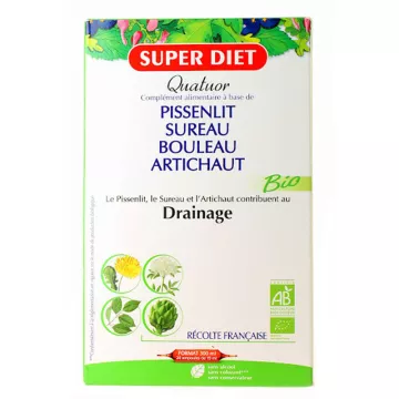 Superdiet Dandelion Quartet Biologische Drainage 20 flacons