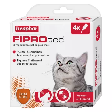 Beaphar Fiprotec 4 дозатора 50 мг для кошек 1 кг