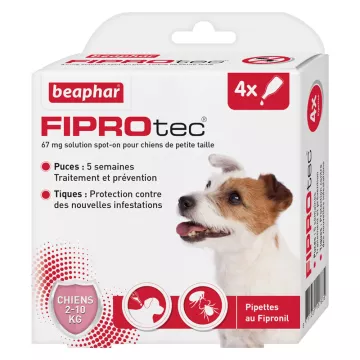 Beaphar Fiprotec 4 Pipettes 67 Mg Spot-On For Small Dogs 2-10 Kg