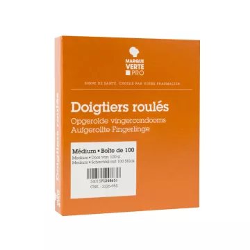 Marque Verte Doigtiers Roulés Medium Boîte de 100