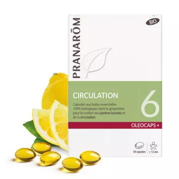 Oléocaps 6 Pranarom Circulation bio (light legs) 30 capsules