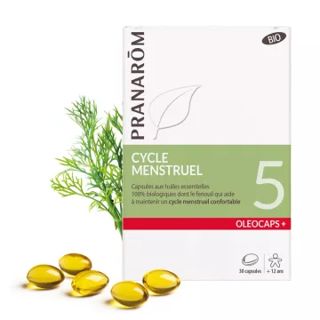 Pranarom OLEOCAPS 5 Cycle Menstruel BIO (confort gynécologique) 30 capsules