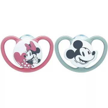 Nuk Space Mickey Minnie Pacifier 6-18M/2