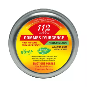 Inebios 112 Gommes d'Urgence Émotions Fortes Bio 90 g Réglisse-Anis