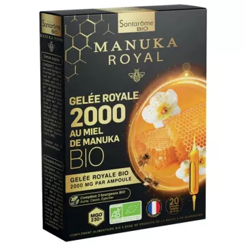 Santarome Pappa Reale 2000 mg con Miele di Manuka Biologico 20 fiale 10ml