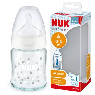 Nuk Glas Babyflasche First Choice+ Temperaturkontrolle 0-6m 120ml