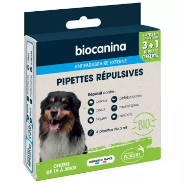 Biocanina Pipetas repelentes para perros medianos X3