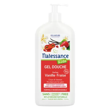 Natessance Kids Bio Duschgel Vanille Erdbeere 500 ml