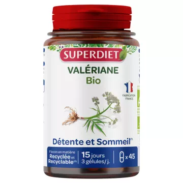 Superdiet Organic Valerian 45 Cápsulas