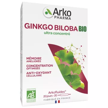 Arkofluids Ginkgo Biloba Bio Memoria Concentración 20 viales