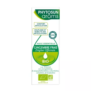 PHYTOSUN AROMS HUILE ESSENTIELLE BIO Gingembre ZINGIBER OFFICINALE BIO 5 ml