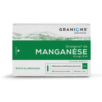 Granions oligoelemento de manganês 30 frascos bebíveis